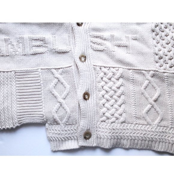 AMBUSH Patchwork Knit Logo Cardigan / Small / Birch Oversized Logo Mens - Picture 10 of 14